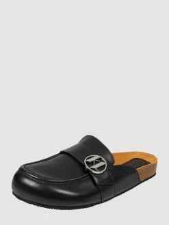 Dr. Martens-shop 19 Aktion ? Karl Lagerfeld Pantolette Aus Leder Modell 'Odessa' - Schwarz ?